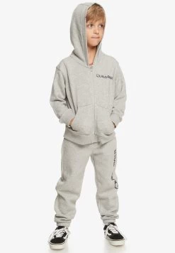 Quiksilver Vintage Rising Lines Zip Boy - Sweater Met Rits - Light Grey Heather