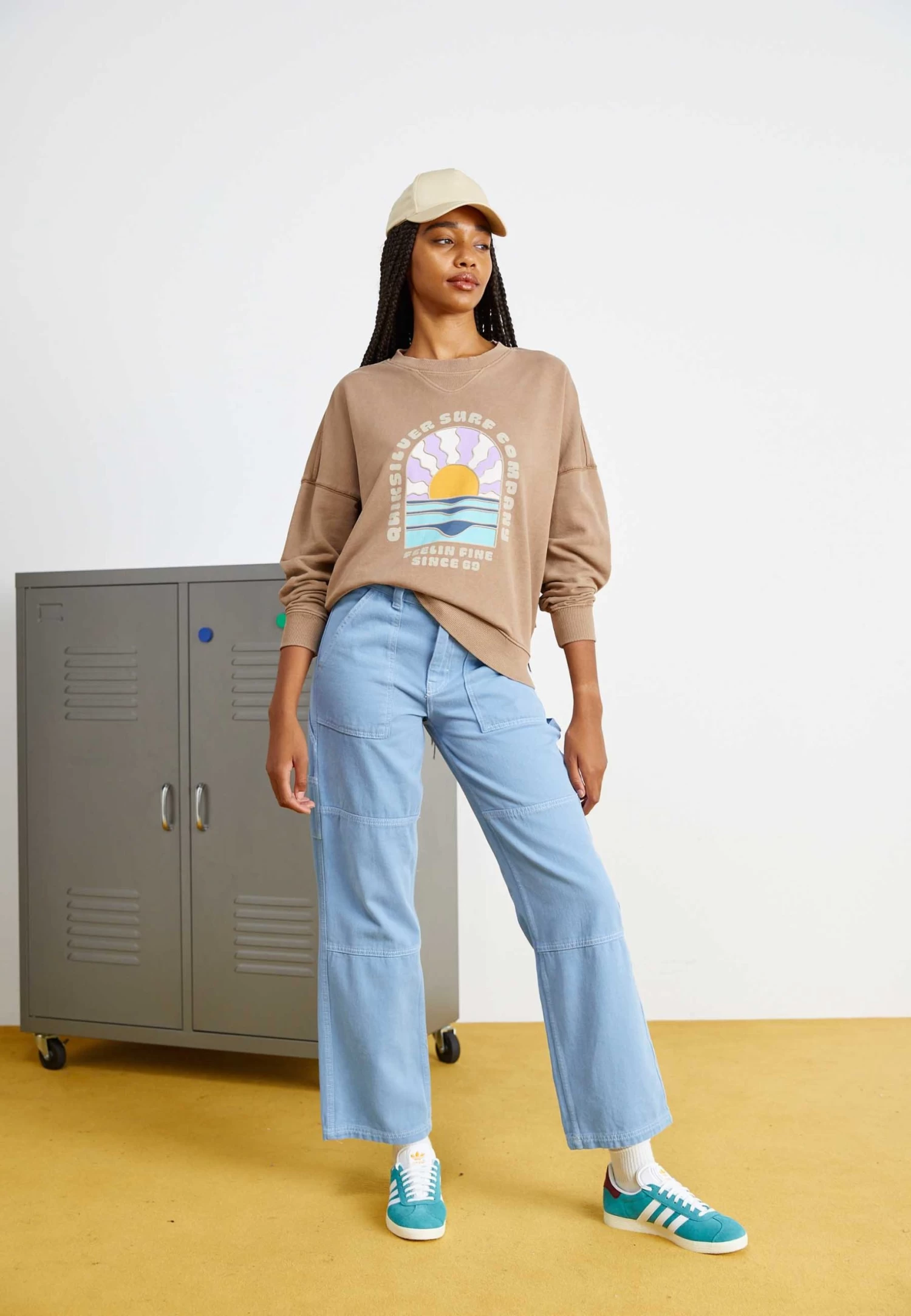 Quiksilver Uni Oversized Crew - Sweater - Fossil 4 Quiksilver Uni Oversized Crew - Sweater - Fossil - Afbeelding 2