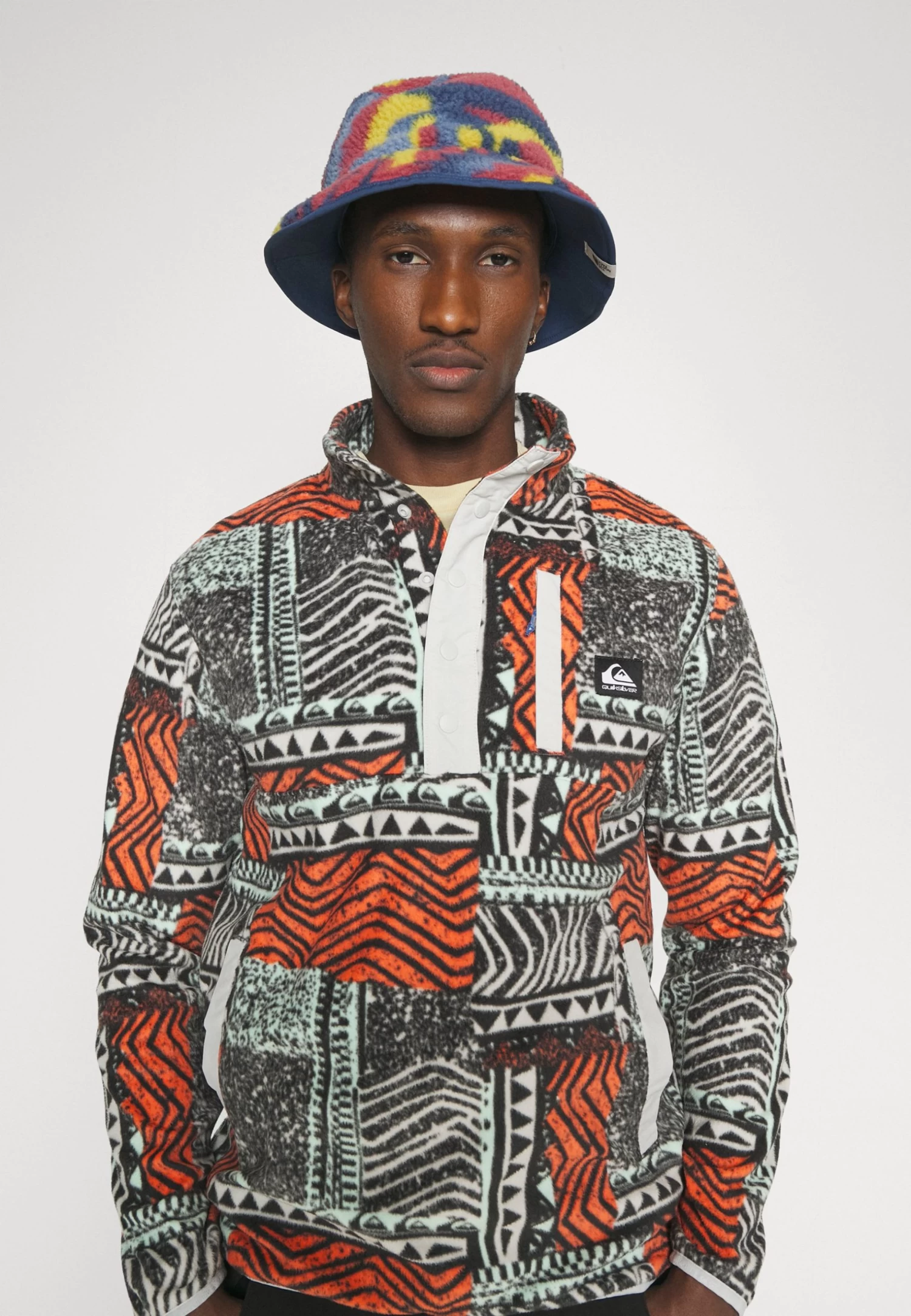 Quiksilver No Destination Half Snap - Fleece Trui - Fresh Salmon Blown Out 6 Quiksilver No Destination Half Snap - Fleece Trui - Fresh Salmon Blown Out - Afbeelding 4