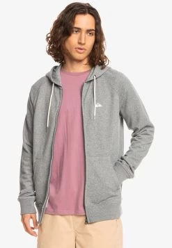 Quiksilver Essentials Zip Raglan - Sweater Met Rits - Light Grey Heather