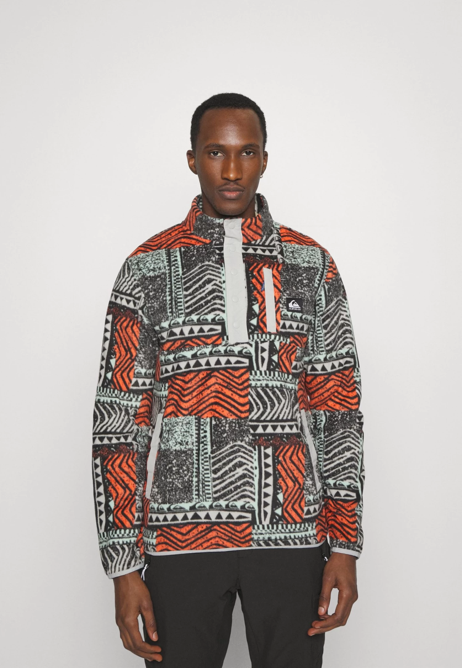 Quiksilver No Destination Half Snap - Fleece Trui - Fresh Salmon Blown Out 3 Quiksilver No Destination Half Snap - Fleece Trui - Fresh Salmon Blown Out