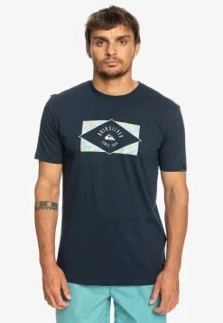 Quiksilver Circled Line Ss - T-Shirt Print - Navy Blazer