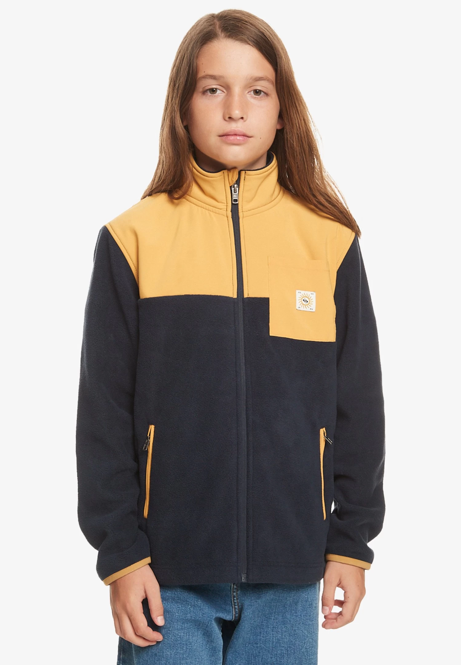 Quiksilver Taped Off- Zippée- Fleecejas - Mottled Dark Grey 4 Quiksilver Taped Off- Zippée- Fleecejas - Mottled Dark Grey - Afbeelding 2