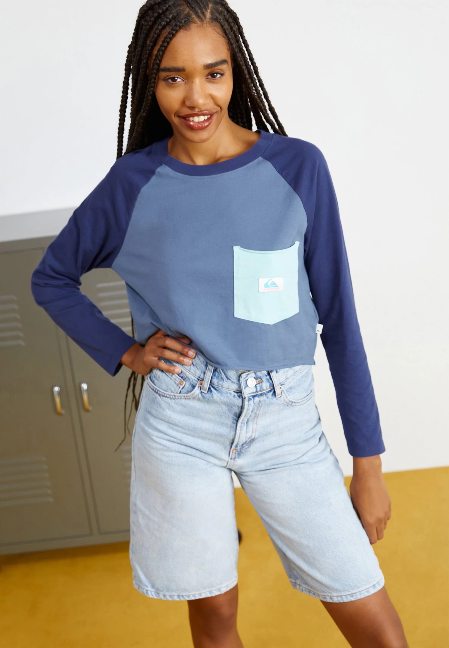 Quiksilver Uni Block Tee - Longsleeve - Bering Sea 3 Quiksilver Uni Block Tee - Longsleeve - Bering Sea